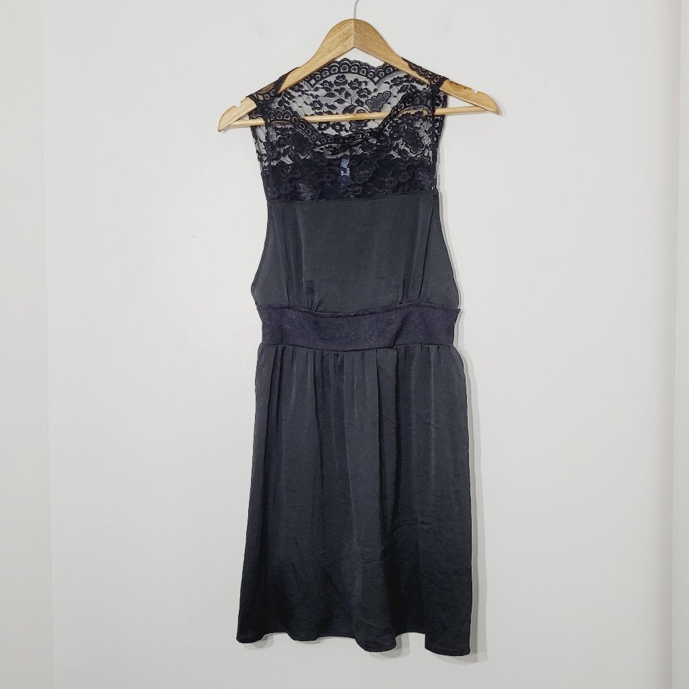 Free People Tea For Two Black Coquette Lace Sleeveless Open Sides Cocktail Sz S - Picture 3 of 15